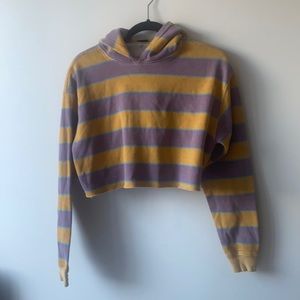 Billabong striped cropped hoodie size: M